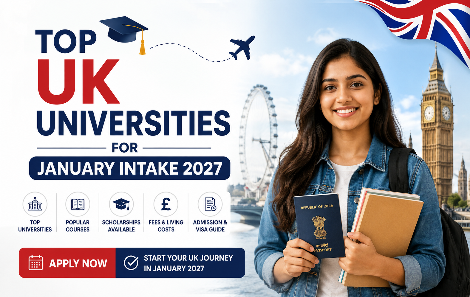 Top UK Universities For January Intake 2027 Indian Students: Courses, Fees, Deadlines & How to Apply