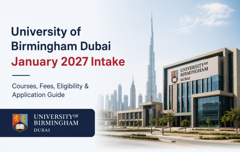 University of Birmingham Dubai January 2027 Intake
